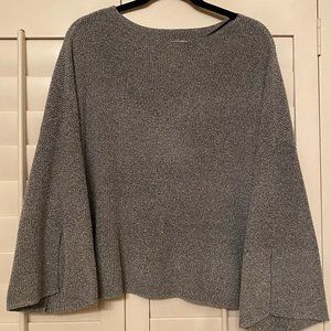 Women's Black/Gray Speckled Wide Sleeved Sweater